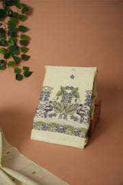 Avant Attire Mint Green Pichwai Jamdani Muga Cotton Unstitched Suit Set